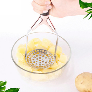 Kitchen manual potato press fold multipurpose stainless steel potato mash breaker manual mashed potato press