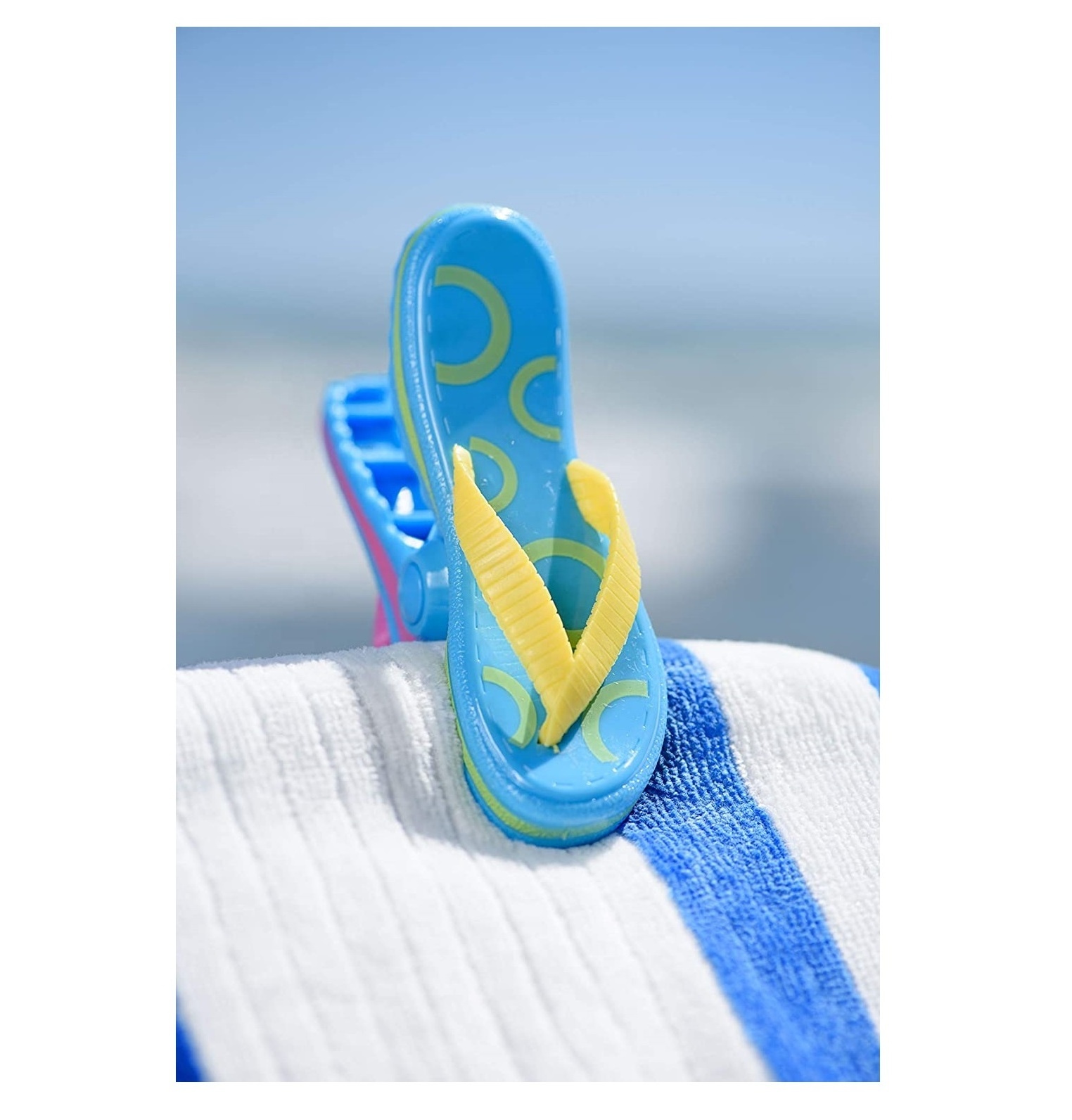 Slipper styling Beach Towel Clip 2 piece Set of beach patio or pool accessories Portable towel clips