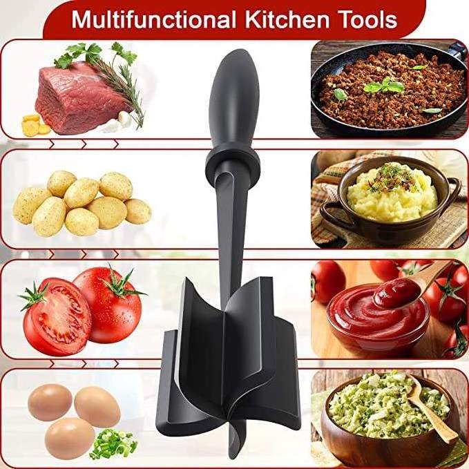 Upgrade Meat Chopper for Hamburger Meat Ground Beef Smasher Ground Meat Chopper Non Stick Mix Chopper  Mix Potato Masher Tool