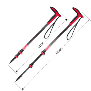 Entai Custom Logo Walking Stick EVA Grip Flip Lock Walking Sticks for Men Tungsten Tip Aluminum 3 Section Trekking Poles 2pc/set