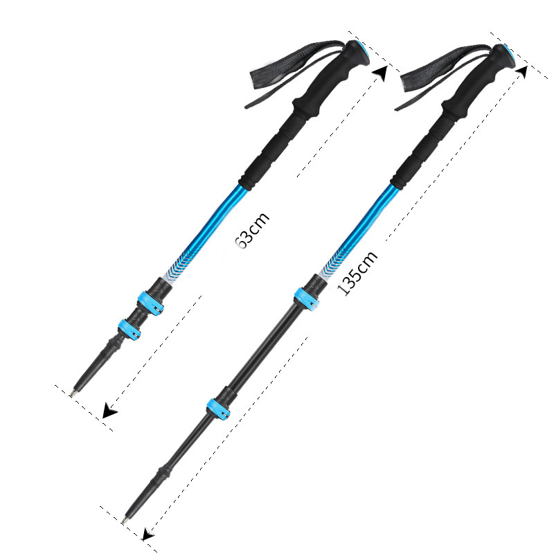 Entai EVA grip aluminum 6061/7075 3K carbon fiber trekking pole nordic stick walking pole ski pole