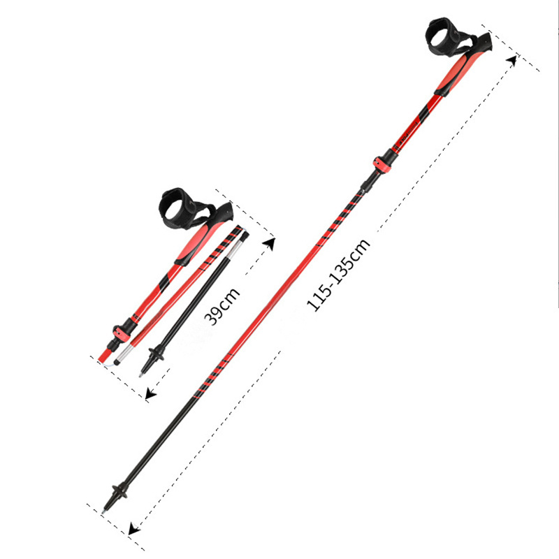 Entai Outdoor Alpenstock Carbon Fiber Walking Sticks Telescoping Foldable Self Defense Hiking Trekking Poles Sticks