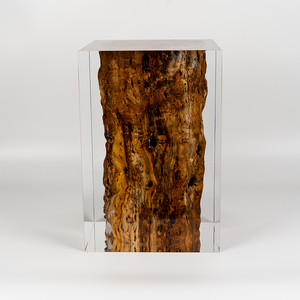 Luxury Design High Quality Walnut Color Modern Solid Wood acrylic resin epoxy Side Table Stool End Table for living room