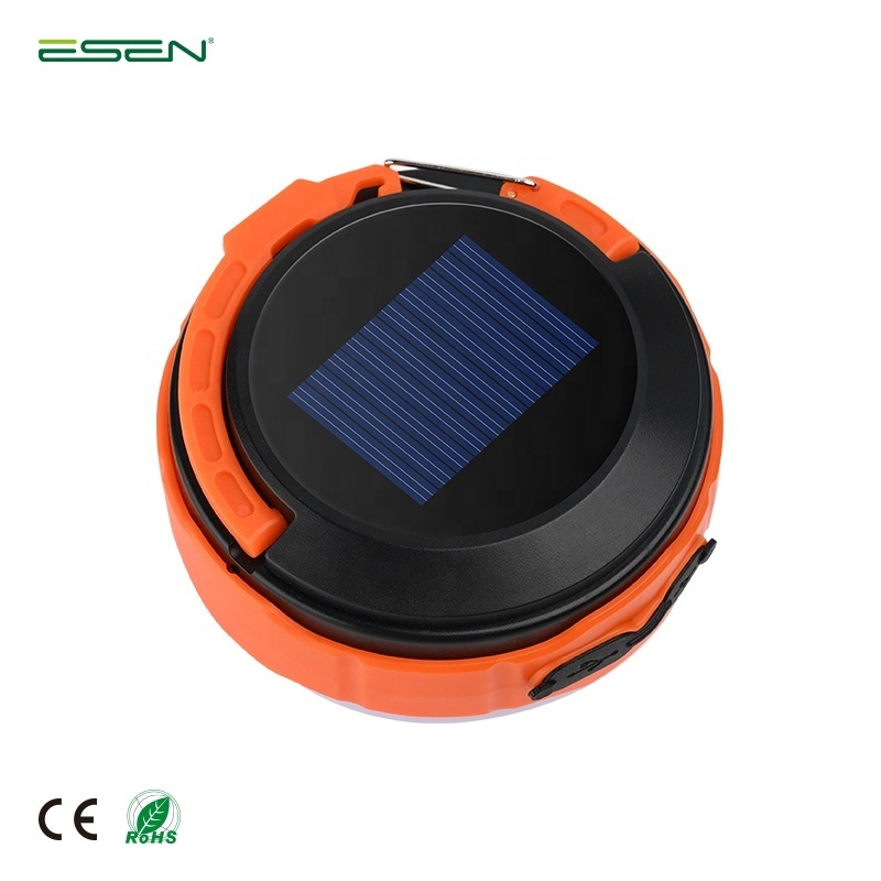 ESEN Led Solar power and rechargeable outdoor waterproof  Camping Light Portable solar lantern light