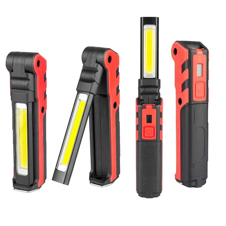 Mini USB Rechargeable Work Light Portable Flashlight Magnetic Base COB LED Torch for Car and Truck Repair