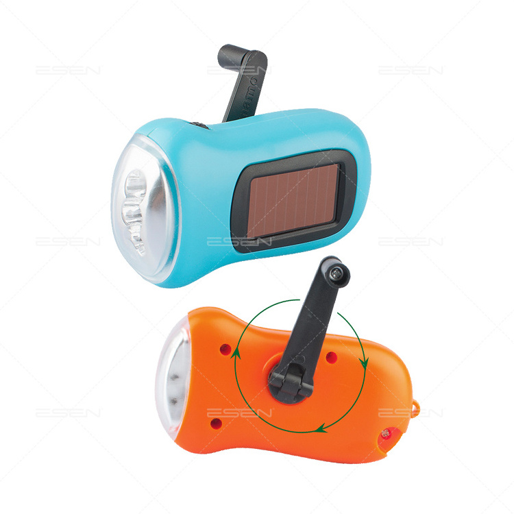 Solar Powered Hand Crank Dynamo Flashlight