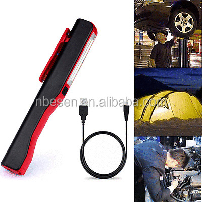 New LED Super Bright Inspection Light Lamp USB Pocket Work Torch