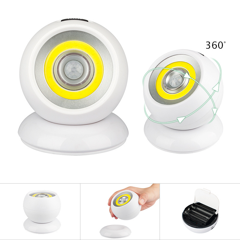 COB Wireless Safety fully-adjustable Light 130LM indorr motion sensor led auto light