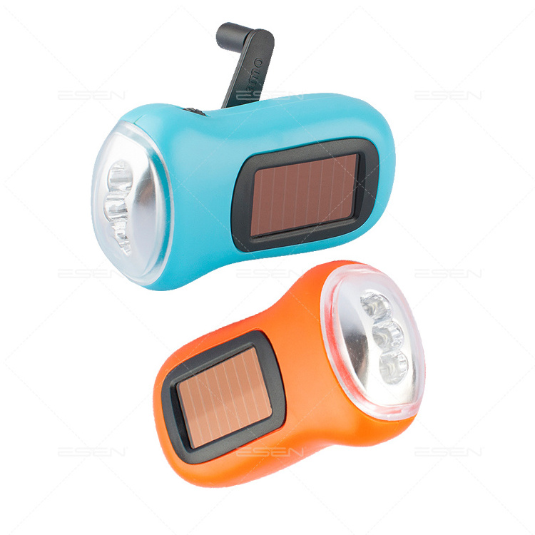 Solar Powered Hand Crank Dynamo Flashlight