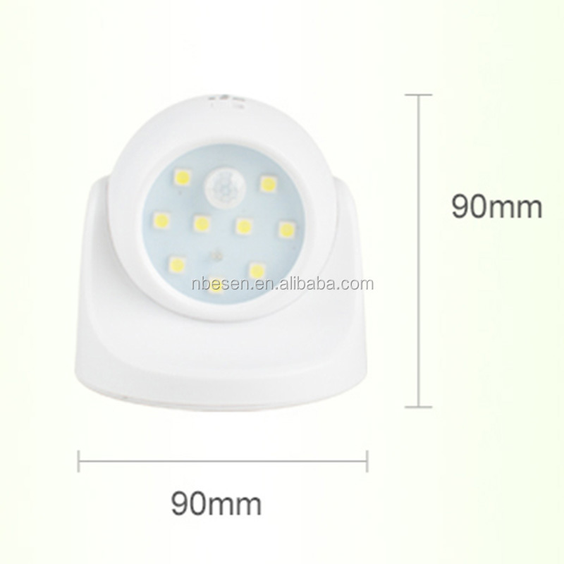 Battery Powered LED Bright Motion Sensor Light Smart Auto On/Off Night Light