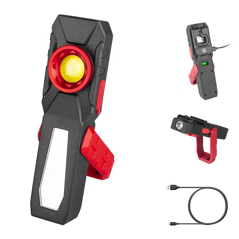 Waterproof Bright cob led rechargeable work lights worklight flashlight with magnet base for repair