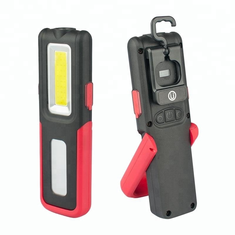 USB Rechargeable COB LED Flashlight Inspection Lamp led magnetic Work Light with Handing Hook