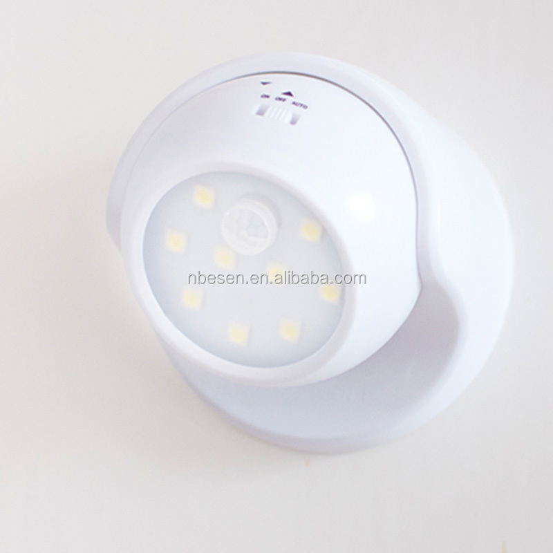 Battery Powered LED Bright Motion Sensor Light Smart Auto On/Off Night Light