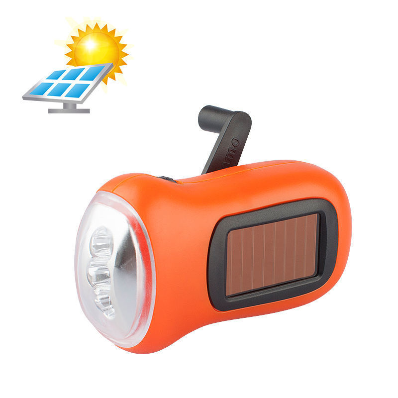 Hot product ESEN 29  Hand Crank All-Purpose emergency Dynamo Solar 3 LED Hand Rechargeable Flashlight