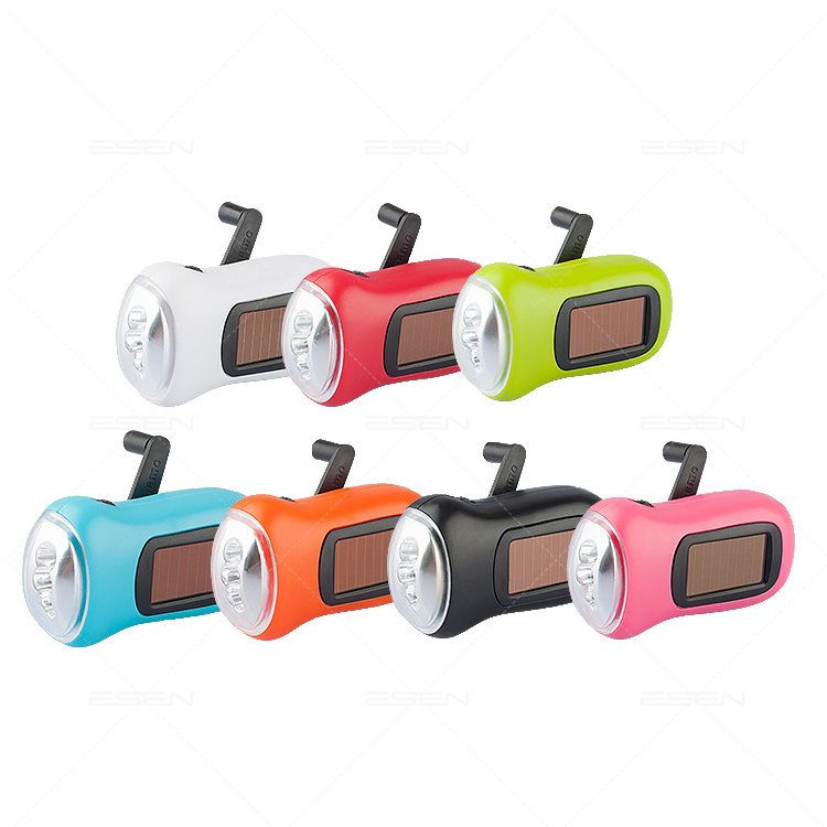 Solar Powered Hand Crank Dynamo Flashlight