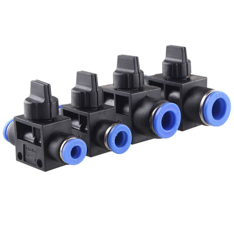 HVFF Types Stop Fitting 8MM Pneumatic Shut Off Manual Hand Valves Plastic Air Hose Tube Fittings