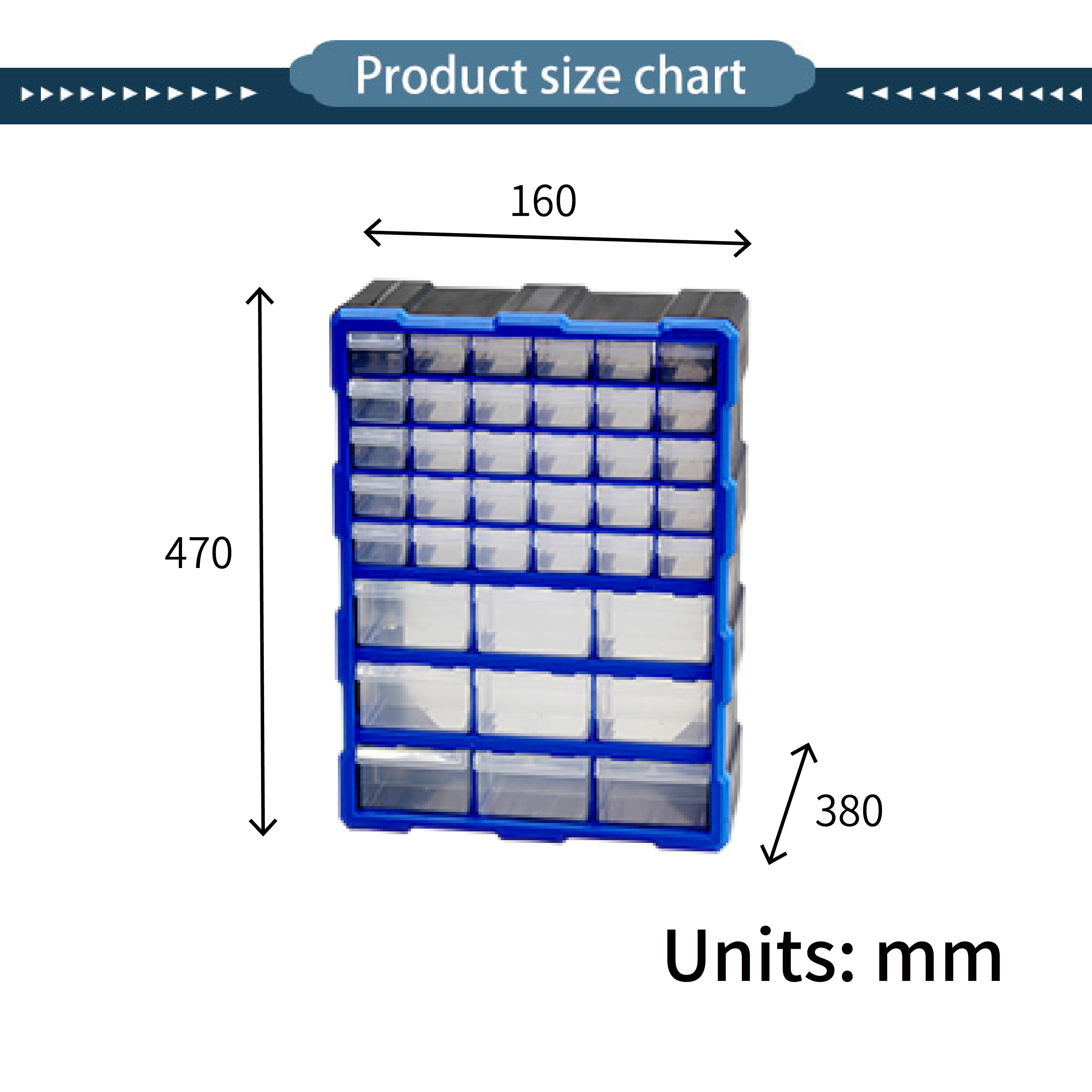 High quality Plastic Storage Drawers 39 Compartment Organizer Wall Mount Container for Hardware