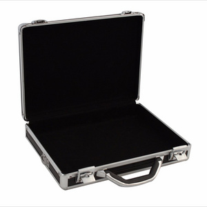 APC006 380*280*80mm Aluminum Hard Case Foam Black Briefcase Portable Tool Case Aluminum Carrying presidential Case