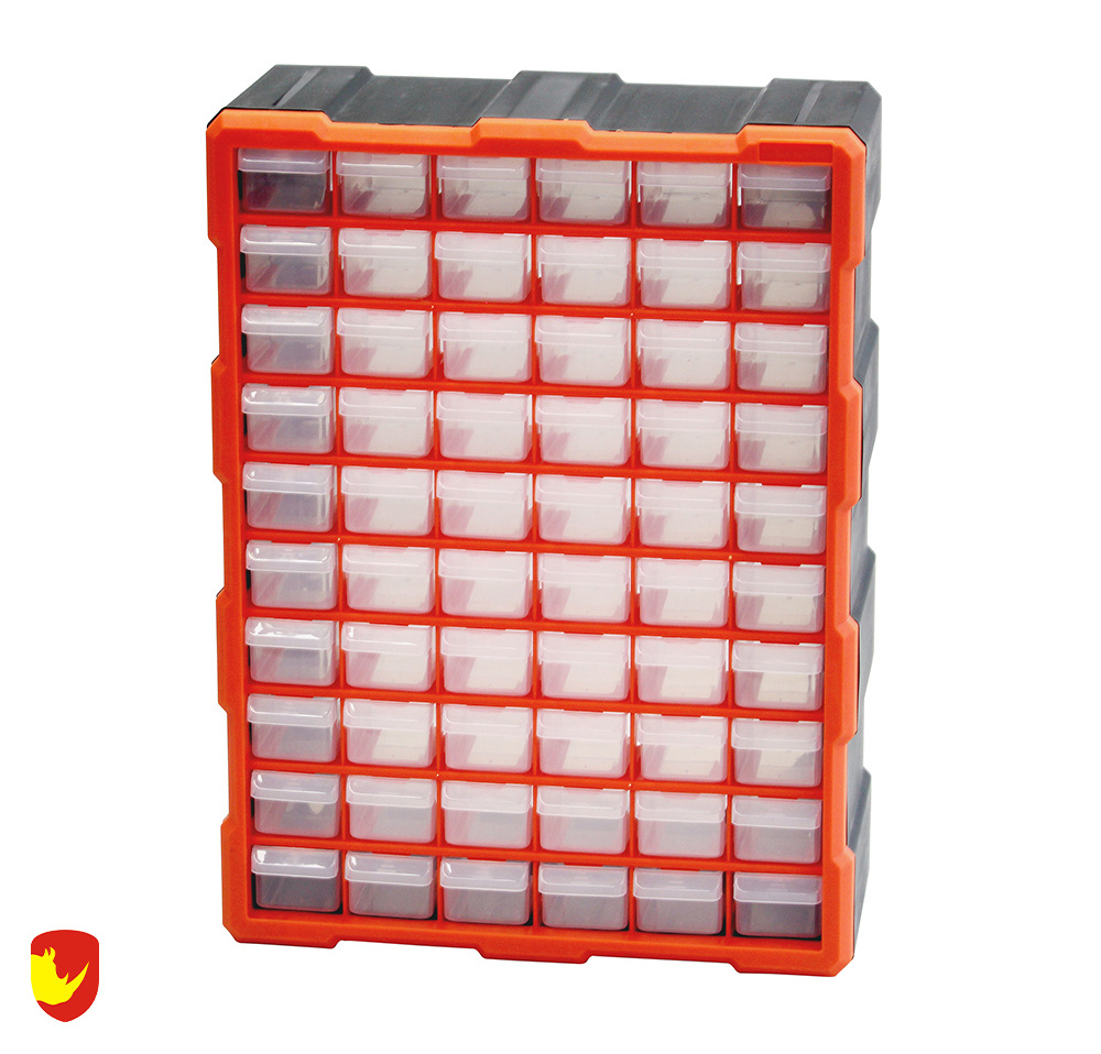 DPC007 470 * 160 * 380 mm 60 Compartment Drawers Back Hanging Plastic Work Storage Bin for Small Fittings