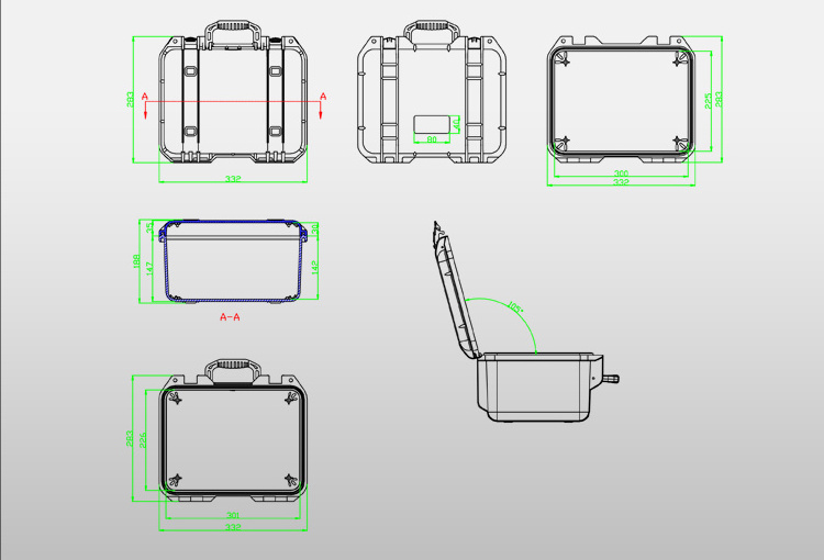 EVEREST RPC1319 332 * 283 * 188 mm  IP67 Top Quality Small Waterproof Plastic Case Box for Equipment