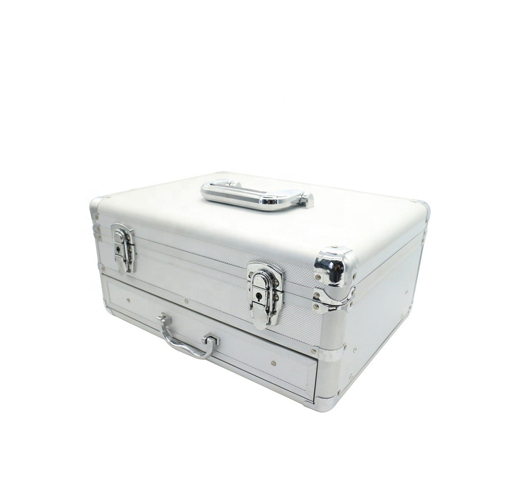 High Quality Vanity Aluminum Barber Tool Carrying Case Aluminum Grooming Tool Box Aluminum Carry Case