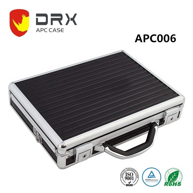 APC006 380*280*80mm Aluminum Hard Case Foam Black Briefcase Portable Tool Case Aluminum Carrying presidential Case