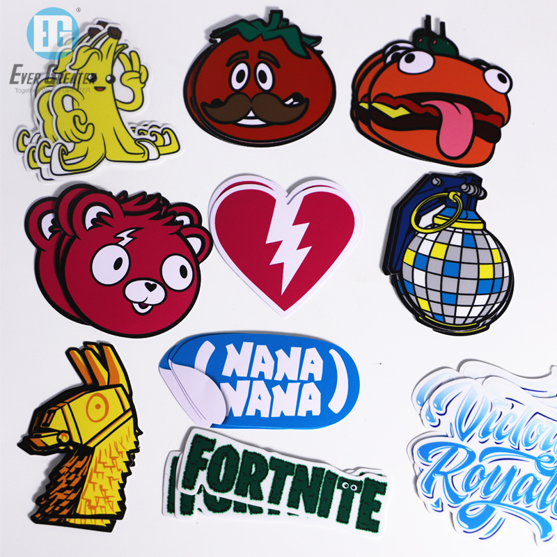 custom die cut cartoon hologram stickers waterproof decorative vinyl sticker pack