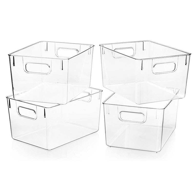 Clear Plastic Storage Bins Cabinet Organizers For Kitchen Cabinet Organizer and Storage