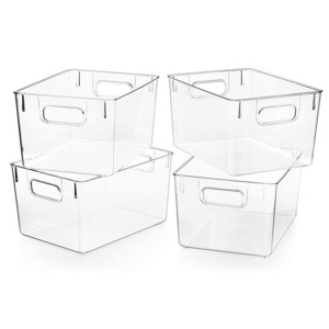 Clear Plastic Storage Bins Cabinet Organizers For Kitchen Cabinet Organizer and Storage