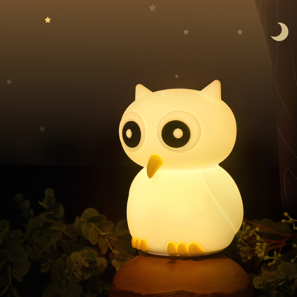 NEW Owl Design Wireless Charging Light Soft Silicone Pole Space Night Lamp For Kids