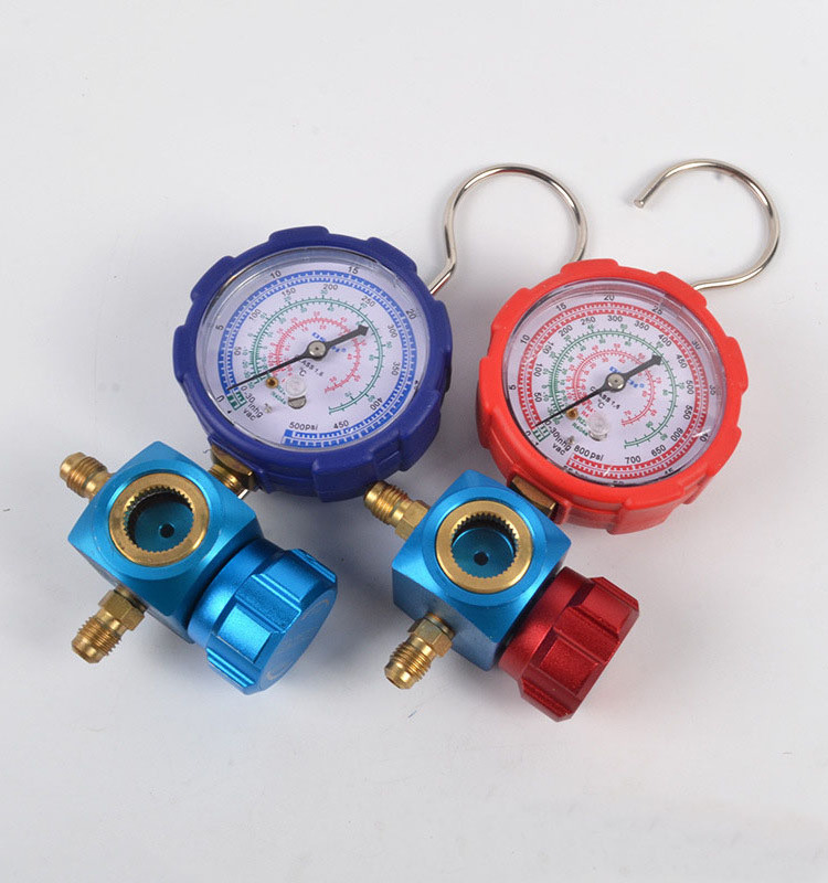 Fluorinated gauge refrigerant charge gauge Air conditioning manifold fitting gauge and valve 500psi 35kgf