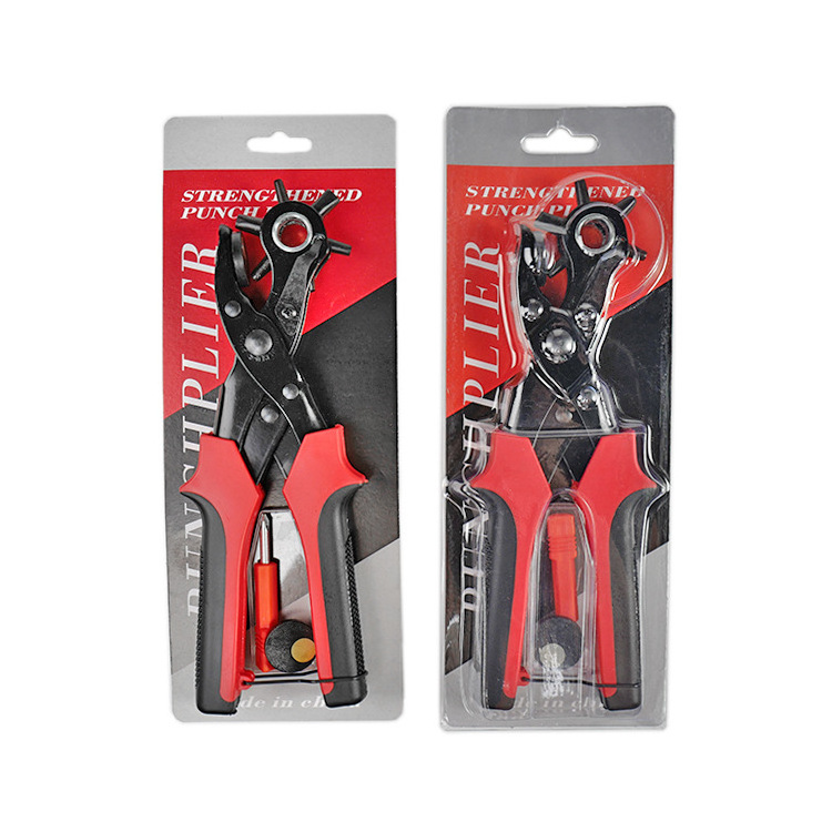 Leather hole punch heavy duty hand pliers belt holes 6 size puncher tool leather hole punch Belt punching pliers