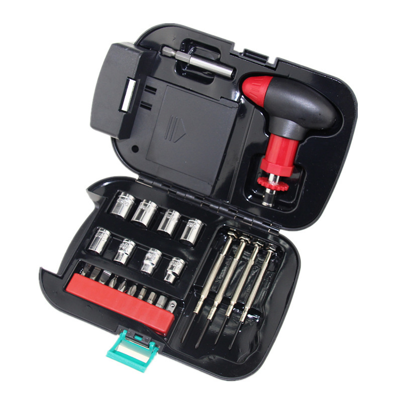 25 PCS Tool Set with LED Flashlight Hand Tool Set Household tools