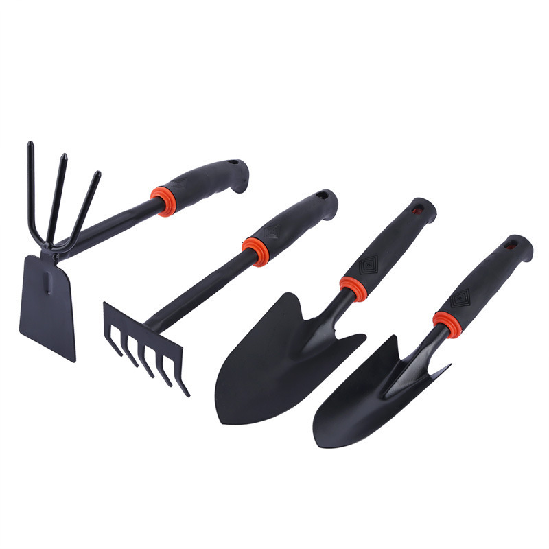 Garden spade set of four pieces potted flower spade with five-tooth hoe spade set of garden tools for agricultural gardening