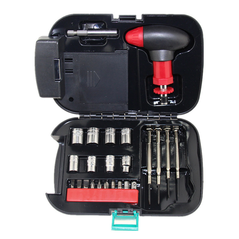 25 PCS Tool Set with LED Flashlight Hand Tool Set Household tools