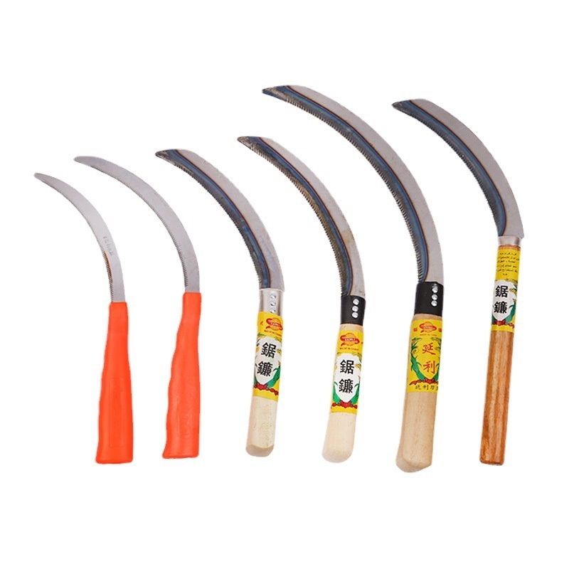 Zhixin 6.5/7.5/10.5 inch Wooden Handle Agriculture Sickle Harvesting Sickle Agriculture Tools