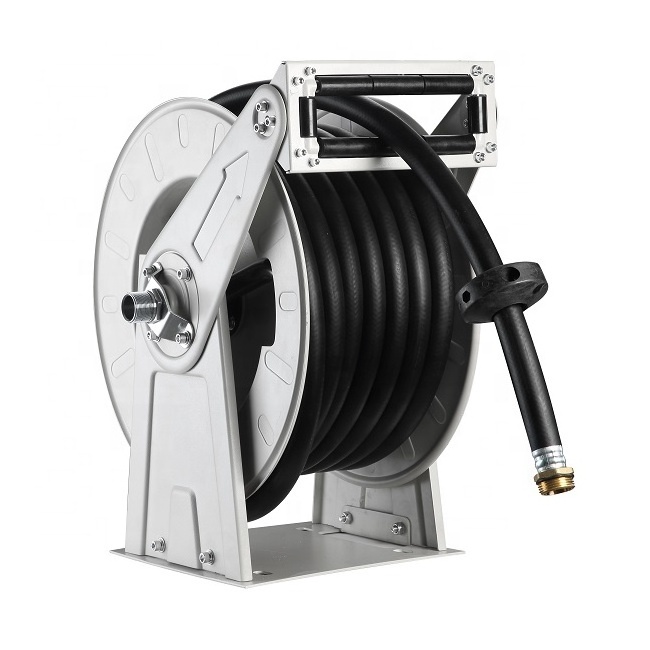 Fuel hose reel dispenser 15m 3/4 inch spring rewind retractable hose reel