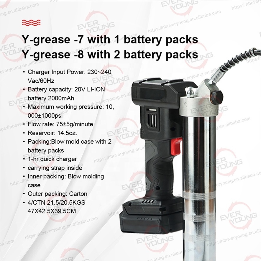 Cordless grease gun 20V Electric Grease Gun with 2000mAh Battery electric grease pump