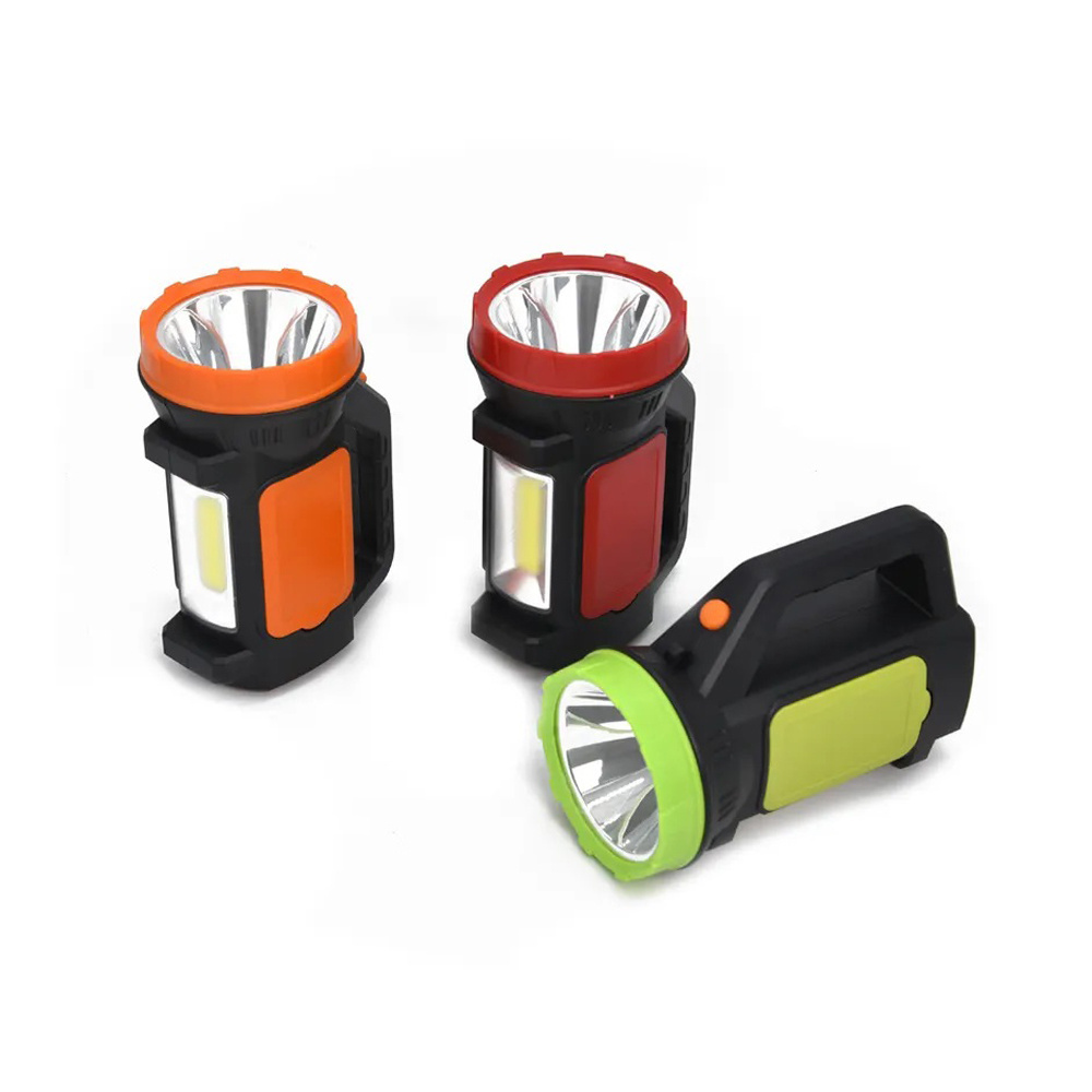 Plastic Outdoor Lanterns Rechargeable Battery Lampe Torche Emitting White+Red Light Led+Cob Flashlights