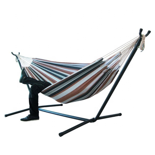 Camping Hammock with Stand 2 Person Heavy Duty with Space Saving Steel Stand Double Hammock Stand Portable Hammock