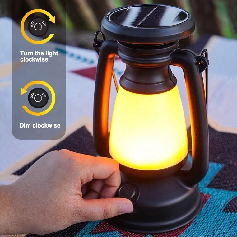 Popular Led Camping Lights Portable Dimmable Outdoor Led white Oil Kerosene Lamp Camping Lantern for party festival