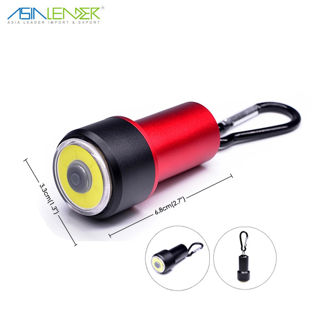 Easily Operate Tiny Pocket Keychain Flashlight with Carabiner Bright COB  Mini Aluminum Flashlight