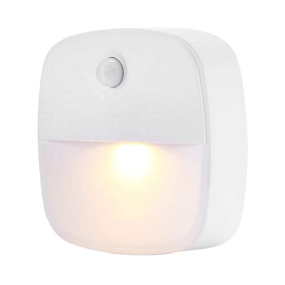 LED Motion Sensor Night Light, Mini Warm White LED Nightlight with Dusk to Dawn Motion Sensor, Adjustable Brightness for Bedroom