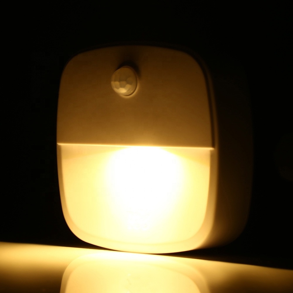 LED Motion Sensor Night Light, Mini Warm White LED Nightlight with Dusk to Dawn Motion Sensor, Adjustable Brightness for Bedroom