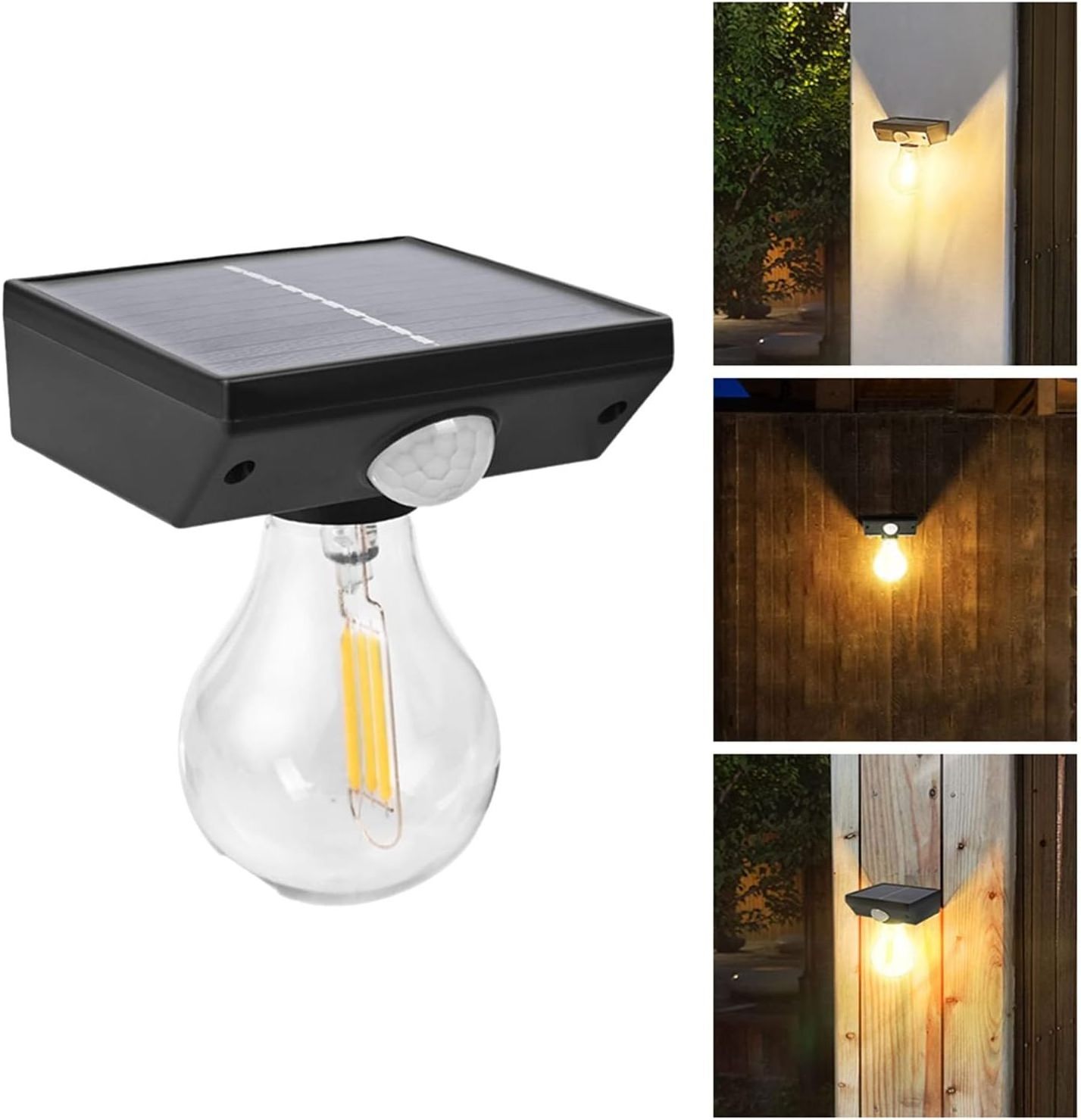 Solar Lights Outdoor IP65 Waterproof Solar Powered Motion Sensor Wall Auto On-Off Night Lamp Bright Warm Yard Garage Fence