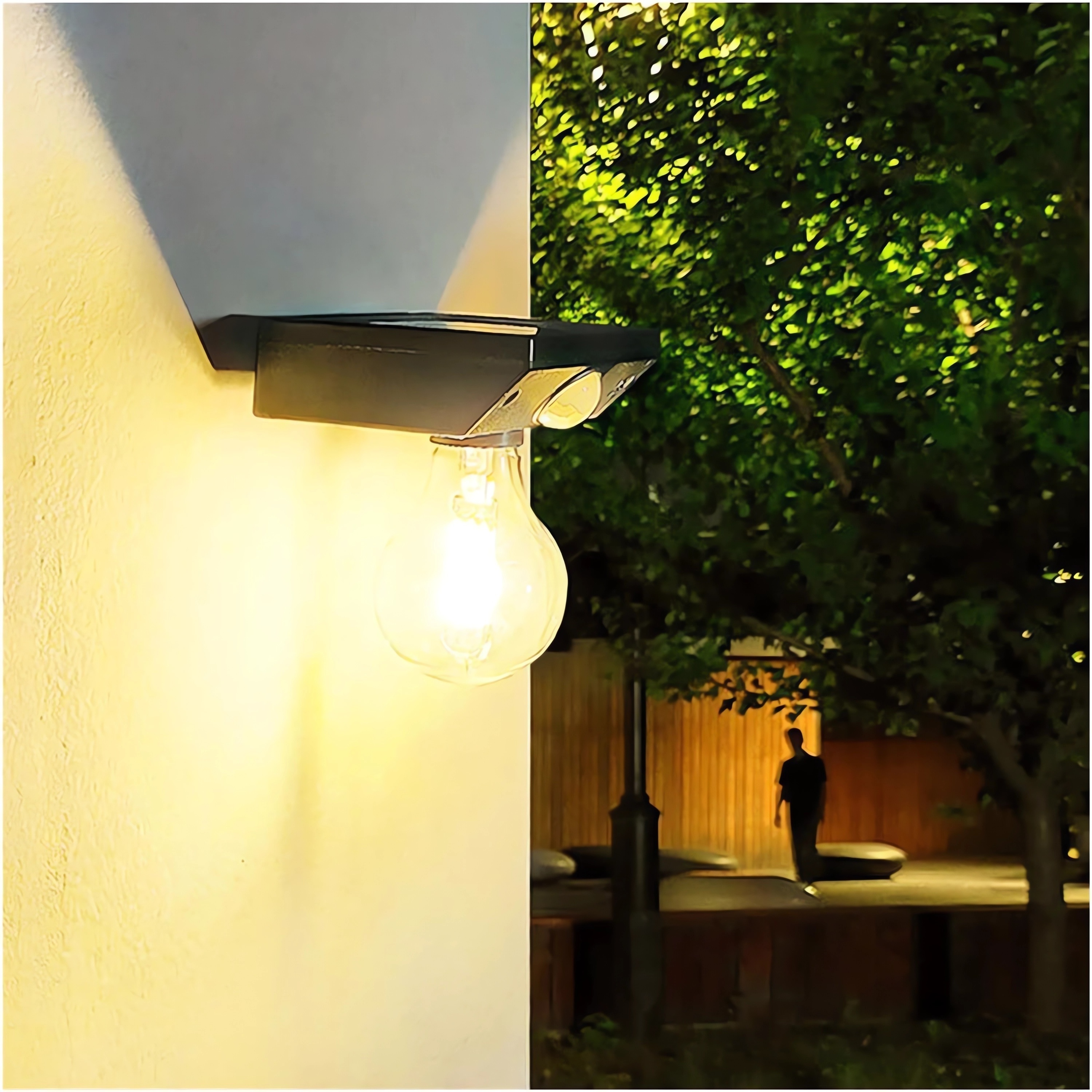 Solar Lights Outdoor IP65 Waterproof Solar Powered Motion Sensor Wall Auto On-Off Night Lamp Bright Warm Yard Garage Fence