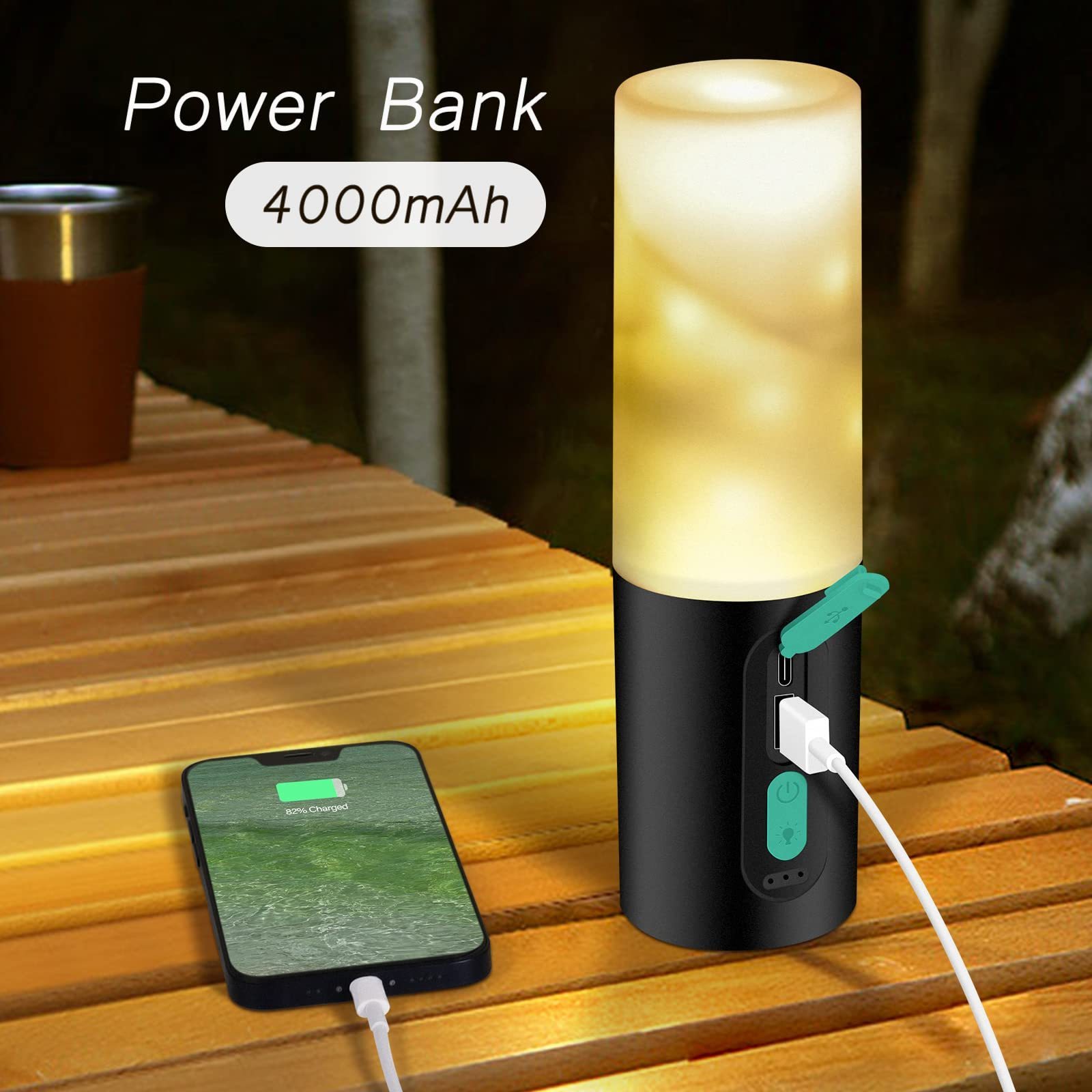 Camping String Light USB Rechargeable Flashlights 10m Lantern 1200mAh Charger Waterproof Lights Portable Flashlight Hiking