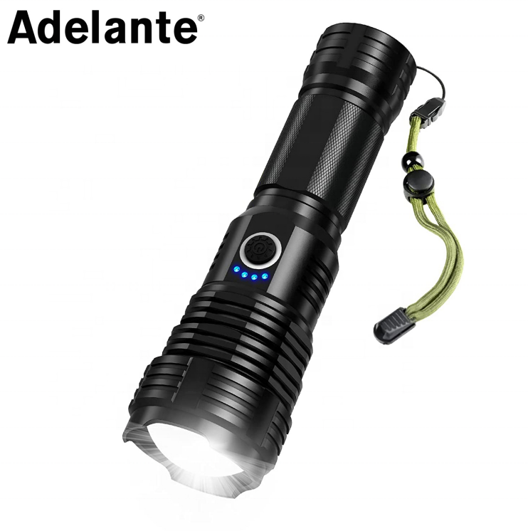 High Lumen Strong Powerful Zoomable Flashlight Torches LED Hand Waterproof Flashlight Rechargeable For Outdoor Working