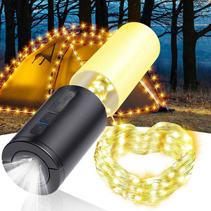 Camping String Light USB Rechargeable Flashlights 10m Lantern 1200mAh Charger Waterproof Lights Portable Flashlight Hiking