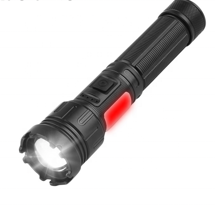 Multipurpose LED COB With Red Light USB Rechargeable Aluminum Alloy Power Torch Flashlight For Outdoor Camping With Magnet